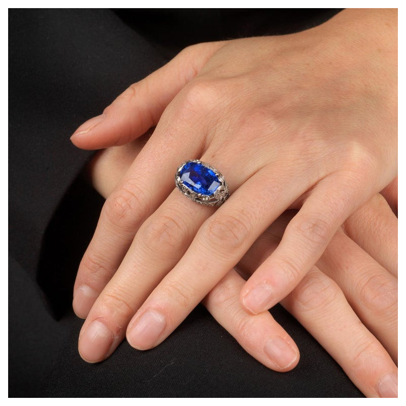 Belle Epoque Sapphire Single Stone Ring Circa 1920 s