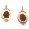 Antique Red Jasper Cameo Earrings Late 19th Century