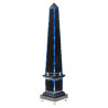 Late 19th Century Black Marble and Lapis Lazuli Obelisk Garniture