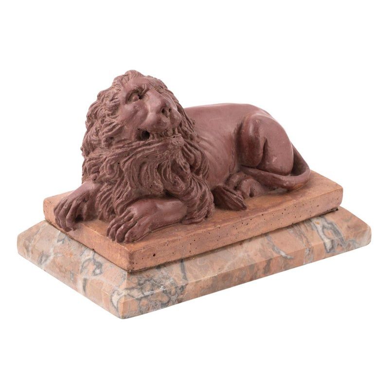 An Italian Terracotta Model Of A Recumbent Lion Late 19Th Century