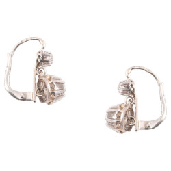 18kt White Gold And Diamond Earrings 1930's