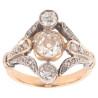 Antique Old Cut Diamond Engagement Cluster Ring