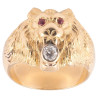 Vintage Gold Ruby And Old Cut Diamond Lion Men’s Ring