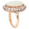 Late 19th Century 18kt Gold Diamond And Oval Opal Ring