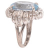 Vintage 14kt White Gold Diamond And Aquamarine Ring