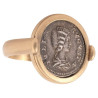 18 Karat Yellow Gold Roman Silver Coin Julia Domna Augusta Men's Ring