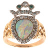 Antique French Opal And Diamond Engagement Ring Late 19th Century