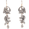 Antique Old Cut Diamonds Silver and Gold Earrings 1890 ca.