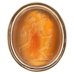 A Gold Ring With Priapus Carnelian Intaglio By Giovanni Pichler Circa 1780