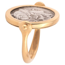 Roman Quinctius Flamininus Denarius The Dioscuri Swivel Gold Ring