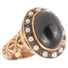 Late 18th Century Cabochon Garnet And Pearl Poison Ring