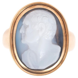 Late 18th Century Agate Cameo Cicerone Ring