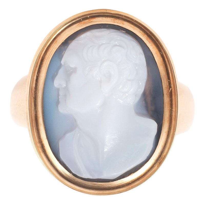 Late 18th Century Agate Cameo Cicerone Ring