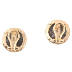 18K Yellow Gold Ancient Tanit Coin Earclips