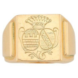 Antique 18kt Yellow Gold Signet Family Crest Ring