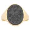 Antique Gold And Onyx Intaglio Italian Family Crest Men's Ring