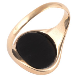 Antique Gold And Onyx Intaglio Italian Family Crest Men's Ring