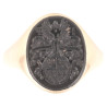 Antique Gold And Onyx Intaglio Italian Family Crest Men's Ring