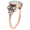 Art Nouveau Cabochon Opal And Rose Diamond Ring 1910's