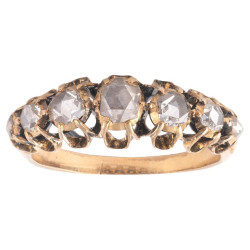 Antique Seven Rose Diamond Half Hoop Ring