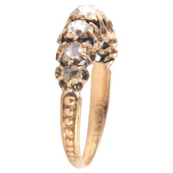 Antique Seven Rose Diamond Half Hoop Ring