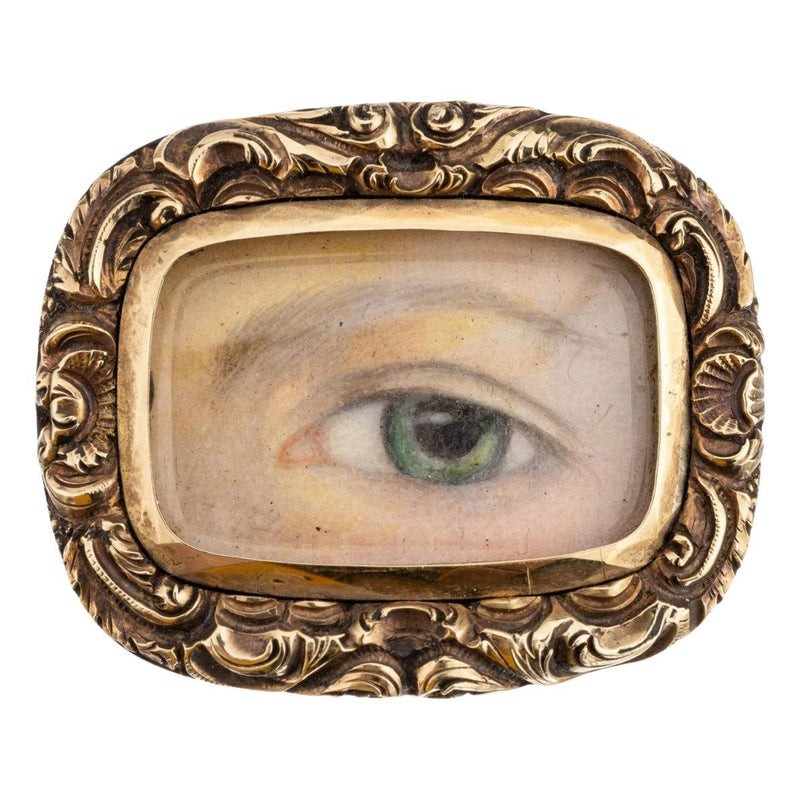 A Late 18th Century Gold Mounted 'Lover’s Eye' Miniature Brooch