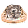 Antique Georgian Rose Cut Diamond Gold Cluster Ring