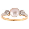 A Natural Pearl And Old Cut Diamond Ring Circa 1910