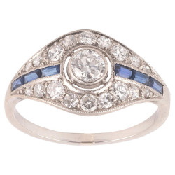 An Art Deco Sapphire And Diamond Ring Circa 1930