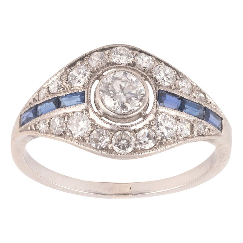 An Art Deco Sapphire And Diamond Ring Circa 1930