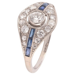 An Art Deco Sapphire And Diamond Ring Circa 1930