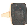 Blood Jasper Signet Men's Ring Early 19th Century With Family Crest