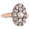 Antique Old Cut Diamond Cluster Oval Ring