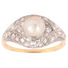 Natural Pearl and Diamond Ring