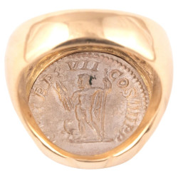 Ancient Coin Ring Roman Silver Denarius of Emperor Caracalla 210 AD - 213 AD