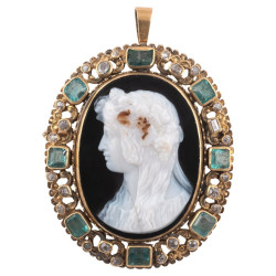 A Flora Cameo Emerald...