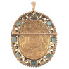 A Flora Cameo Emerald Diamond And Yellow Gold Brooch-Pendant