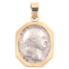 Gold Pendant Featuring A Roman Silver Denarius Of Emperor Vespasian 69AD - 79AD