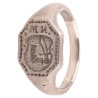 Silver Merchant's Men's Ring Seal Ring With Shield And Letters XV Sec.