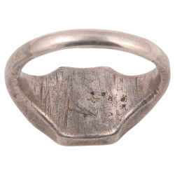 Silver Merchant's Men's Ring Seal Ring With Shield And Letters XV Sec.