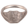 Silver Merchant's Men's Ring Seal Ring With Shield And Letters XV Sec.