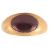 Gold Ring With Large Oval Garnet Cabochon Merovingian 4th-6th Century