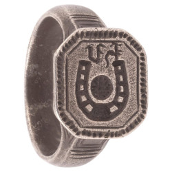 Silver Merchant's Men's Ring Seal With Symbols Of Horseshoe XV Sec.