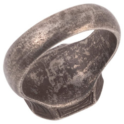 Silver Merchant's Men's Ring Seal With Symbols Of Horseshoe XV Sec.