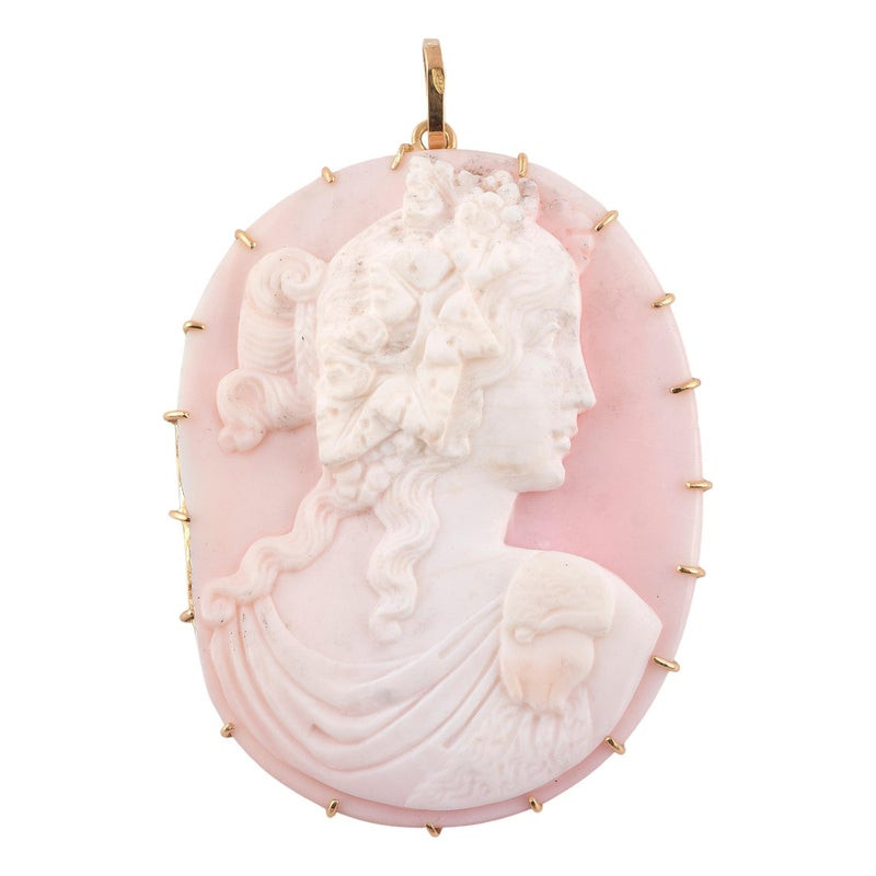 A Conch Shell Cameo Brooch Of Flora Circa 1930