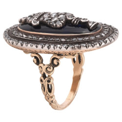 A Large 18th Century Georgian Rose cut Diamond Urn Ring