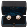 Natural Saltwater Pearl And Diamond Cluster Earrings Late 19th Century