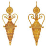 Archeological Revival Gold Amphora Earrings Circa 1880's