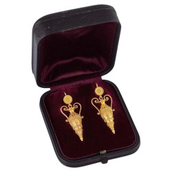 Archeological Revival Gold Amphora Earrings Circa 1880's