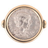 Gold Ring Featuring a Roman Silver Denarius Of Julia Maesa 218-220 AD